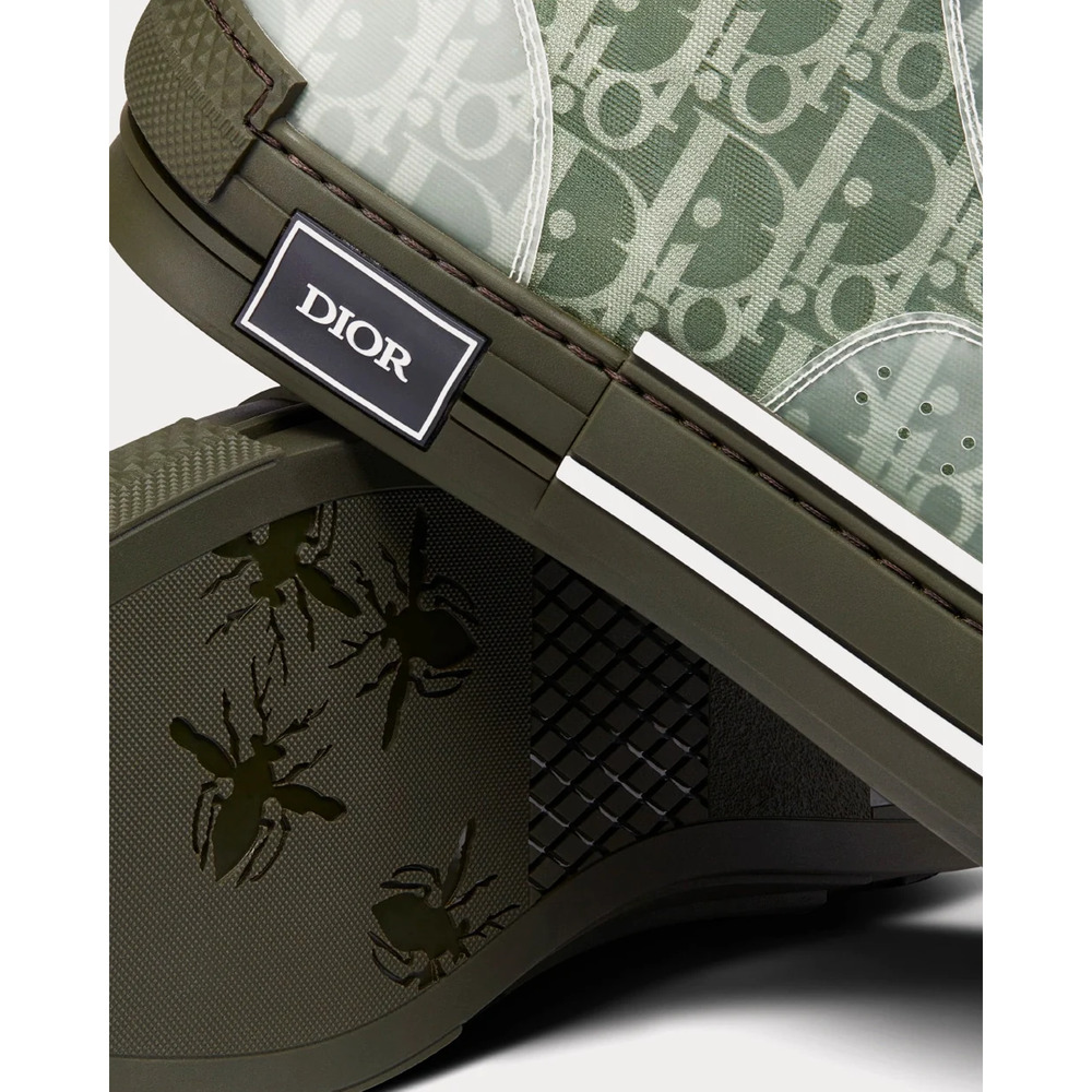 Dior Mens B23 Green Oblique Logo Transparent High Top Lace Up Flat Sneaker 44 11 - Picture 14 of 16